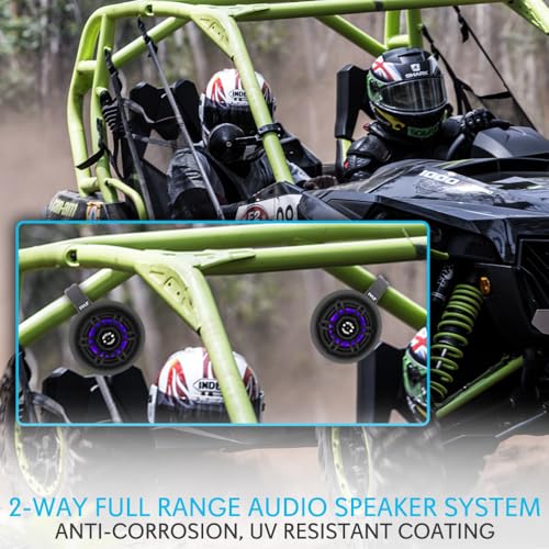 Pyle Waterproof Marine Wakeboard Tower Speakers - 4 Inch Dual Subwoofer Speaker Set w/ 300 Max Power Output - Boat Audio System w/Built-in LED Lights - Mounting Clamps Included PLMRLEWB46B (Black) - Image 5