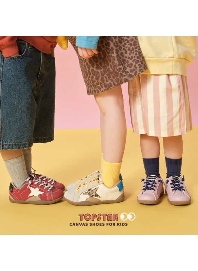 Topstar Kids Running Shoes Spring New Retro Star Sneakers Boys Girls Casual Shoes Pink Size 22 - Image 3