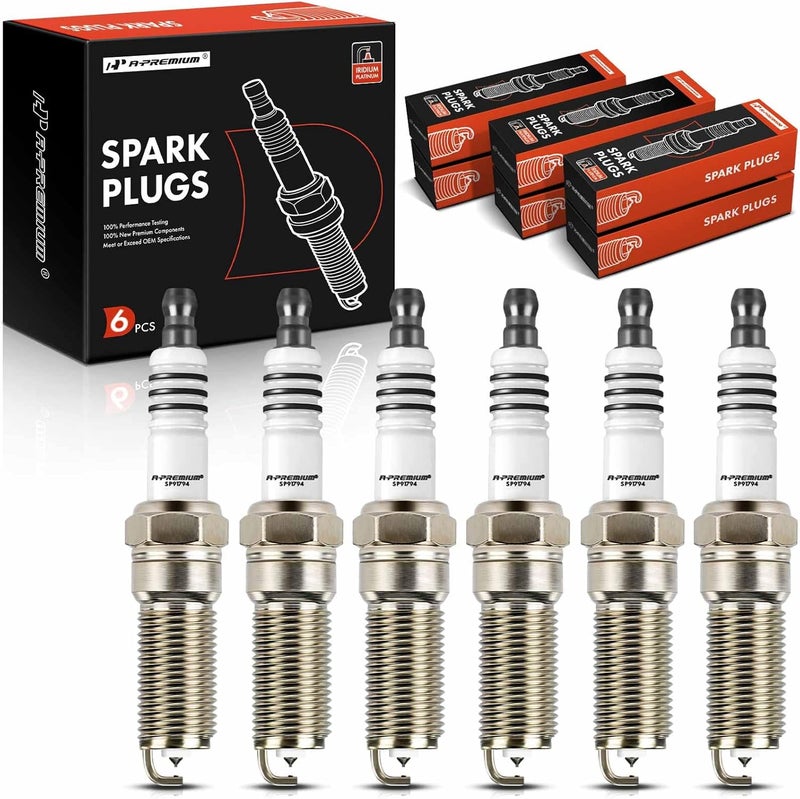 A-Premium شمعات احتراق إيريديوم بلاتينية من A-Premium - عبوة من 6 - Image 1