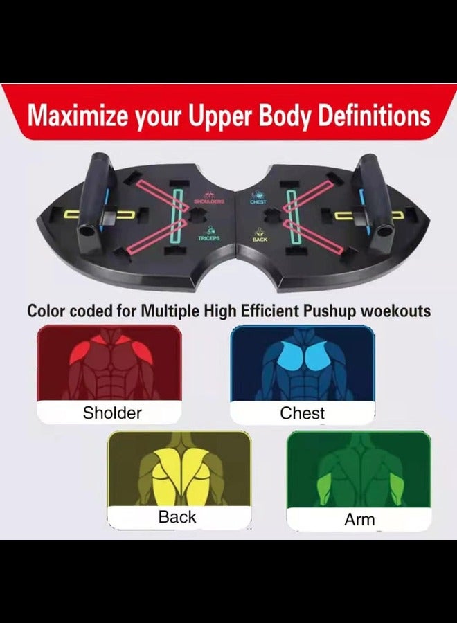 Generic Upgraded 9 in 1 Push Up Board: Foldable Push Up Board with Resistance Bands, Push Up Handles for Perfect Pushups, Portable Home Workout Equipment ,Home Gym Strength Training Fitness Equipment - Image 4