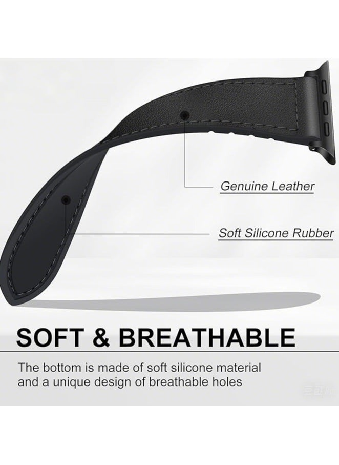 keloray - Leather Bands Compatible with Apple Watch Band 42mm 44mm 45mm 46mm 49mm,Mens Leather Watch Band Vintage Fashion,Replacement Bands Strap for iWatch Series Ultra 8 7 6 5 4 3 2 1 SE Women Men - Image 1