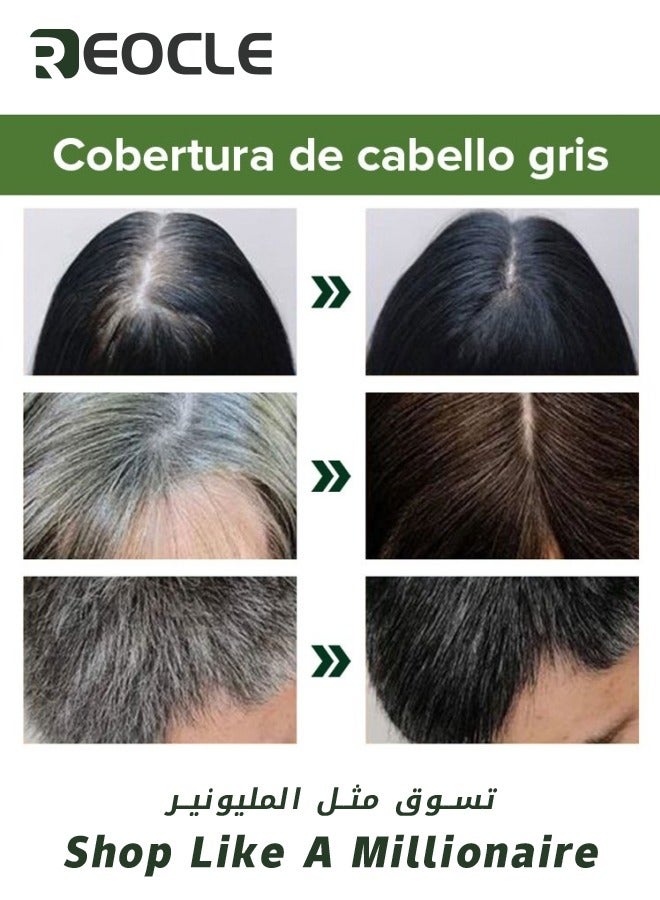 REOCLE 3 In 1 Hair Dye Shampoo Black Bubble Hair Dye Plant Bubble Hair Dye Shampoo Vegetable Hair Dye Dyeing Foam Shampoo for Men & Women 100ml - Image 5