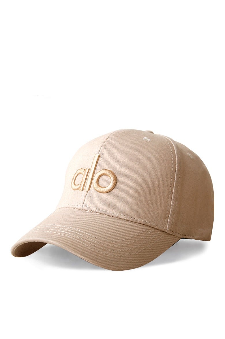 alo Beige Baseball Cap Tonal Gold Alo Embroidery