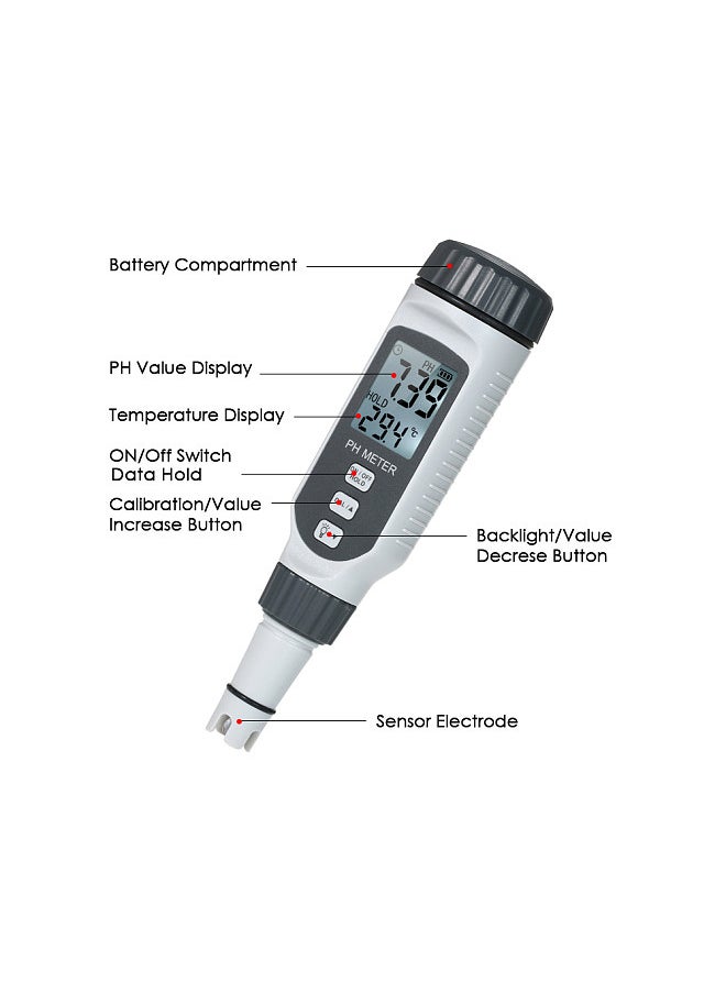 SMART SENSOR Professional pH Water Quality Tester High Precision Portable Pen Type pH Meter Acidometer for Aquarium Acidimeter pH Tester  - Image 5