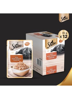 Sheba Rich Premium Adult (1+ Years) Wet Cat Food, Fish With Sasami Flavour, 35 G Pouch (Pack Of 12), High-Moisture Wet Food For Healthy Hydration  - Image 4