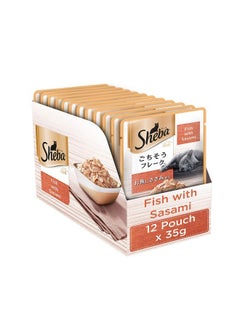 Sheba Rich Premium Adult (1+ Years) Wet Cat Food, Fish With Sasami Flavour, 35 G Pouch (Pack Of 12), High-Moisture Wet Food For Healthy Hydration  - Image 1