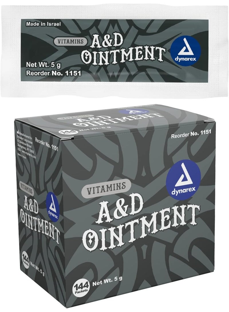 Dynarex Vitamins A&D Ointment Without Lanolin - Vitamin A and D Ointment Protectant For Minor Cuts, Burns, Diaper Rash & Dry Skin - 1 Box - 144 Packets/Box - 5g Packets (Packaging May Differ) - Image 1