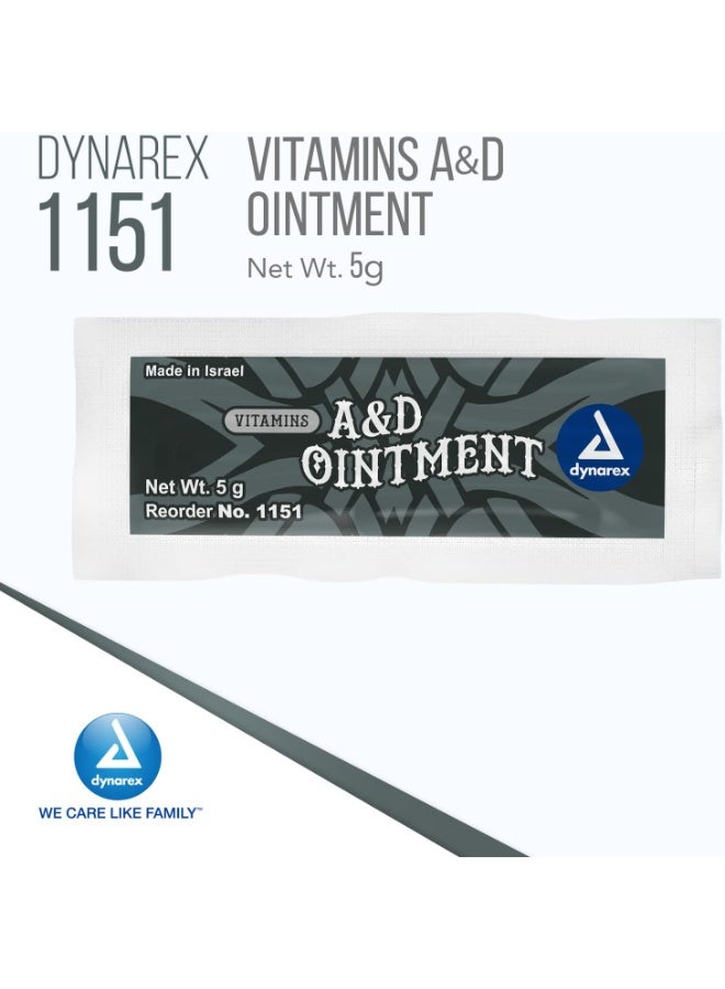 Dynarex Vitamins A&D Ointment Without Lanolin - Vitamin A and D Ointment Protectant For Minor Cuts, Burns, Diaper Rash & Dry Skin - 1 Box - 144 Packets/Box - 5g Packets (Packaging May Differ) - Image 3