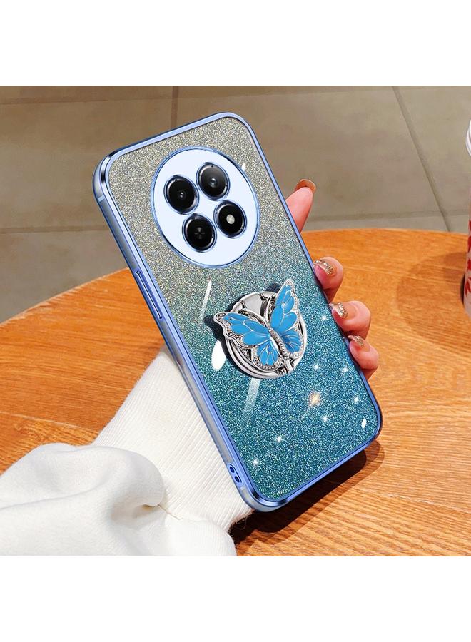 S-TOP Case For Realme 12 5G Plated Gradient Glitter Butterfly Holder TPU Phone Case - Image 1
