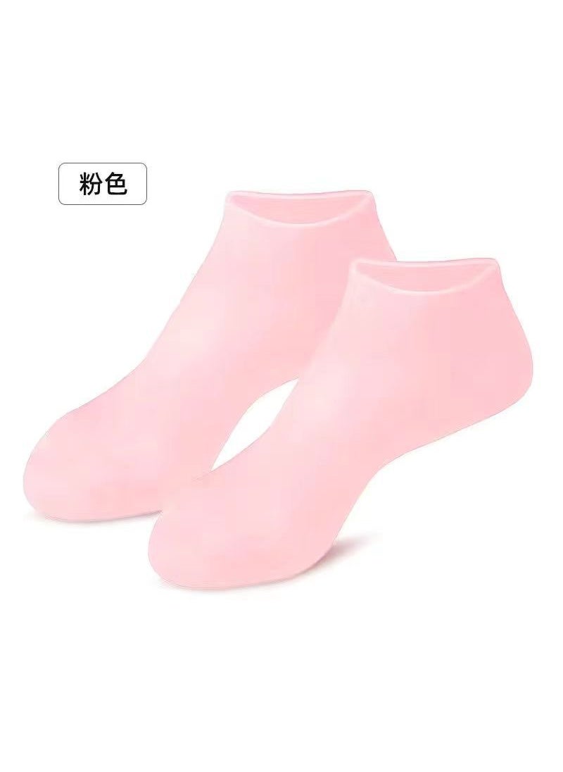 Generic - Silicone Hand Mask Sleep Friendly Hydrating Moisturizing Skin Care Gloves Special Hand Mask Whitening Hand Cream Gloves Pink low tube footmuffs - Image 1