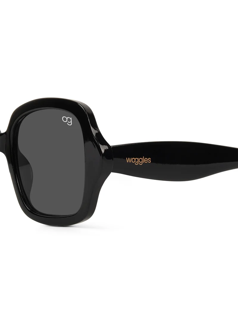 ووجلز Designer Black Square Sunglasses| Men & Women| 100% Uv Protection