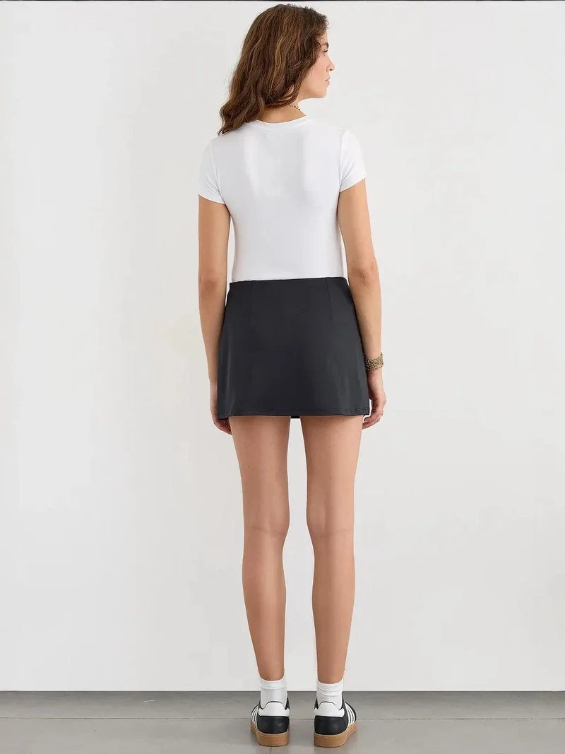 HICCUP Black Side-Slit Mini Skirt for Women | Best Price UAE