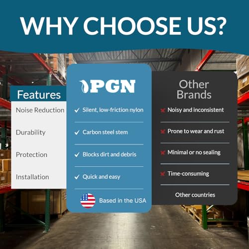 PGN Bearings PGN 2" Nylon White Garage Door Rollers – Sealed 6200-2RS Bearing, Dual-Sealed, Quiet & Smooth Operation, Long-Life Replacement, 4" Stem, Pack of 10 - Image 5