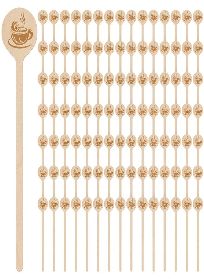 Rtteri 200 Pcs 6 Inch Wooden Coffee Stirrers with Round Ends Coffee Mixer Stick Disposable Drink Stirrers Wood Swizzle Drink Sticks for Beverage Milk Cocktail Tea - Image 1