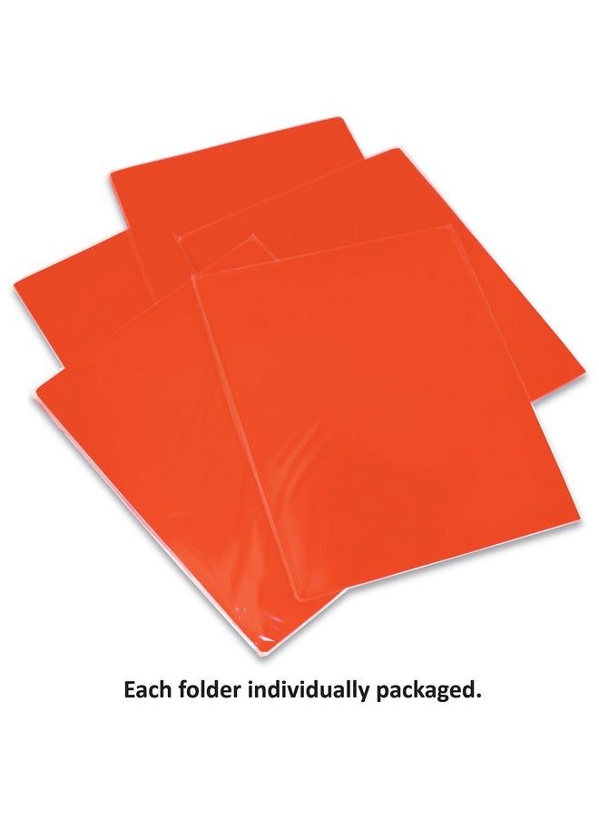 Gold Seal - Extra Heavyweight Orange Plastic 2 Pocket Portfolio Folders 12 Pack Premium Letter Size Folders High Sheen Reflective Finish 12 Pack Poly Folders Orange - Image 1