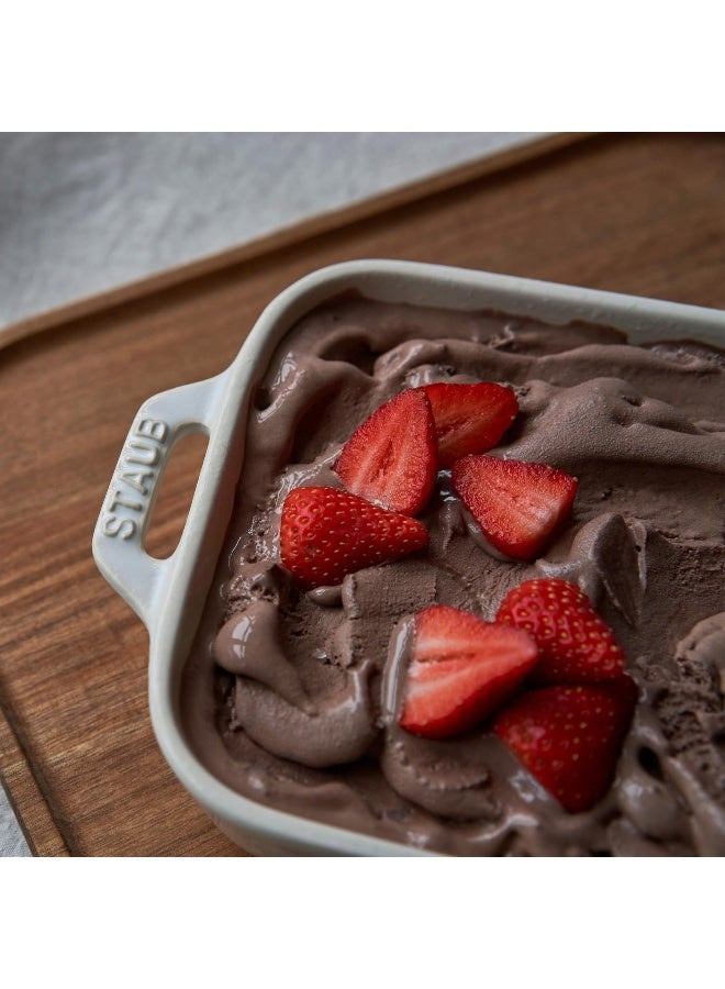 STAUB Ceramics Rectangular Baking Dish Set, 2 pc, Rustic Ivory - Image 4