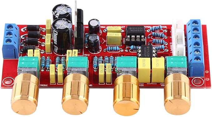 Finished Board NE5532 HiFi Preamp Tone Kit 12V AC Treble Bass Volume Control Low Noise - Image 1