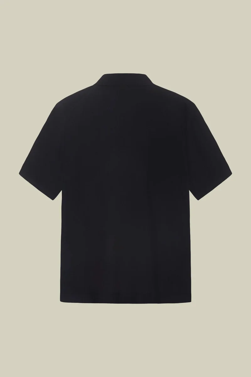 Doppelganger Blue Men's 100% cotton knit polo shirt with Derby collar - Blue Navy for Men | Best Price UAE