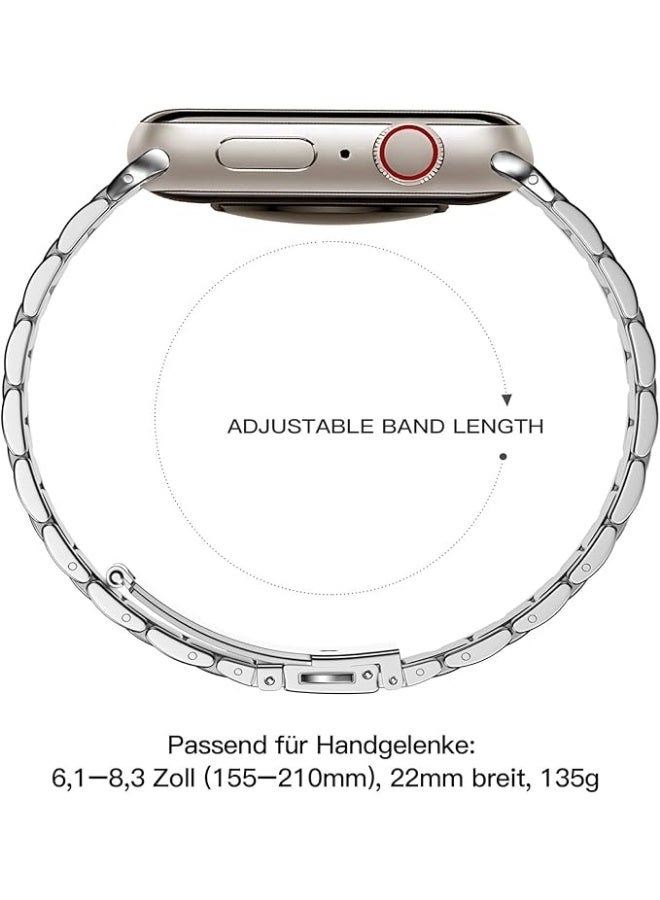 سوار بديل من فولاذ مقاوم للصدأ لساعات آبل ووتش مقاس 38 و40 و41 و42 و44 و45 و46 و49 ملم سيريز 10 و9 و8 و7 و6 و5 و4 و3 و2 و1 وSE وSE 2 الترا 2 والترا من نيتولو - Image 3
