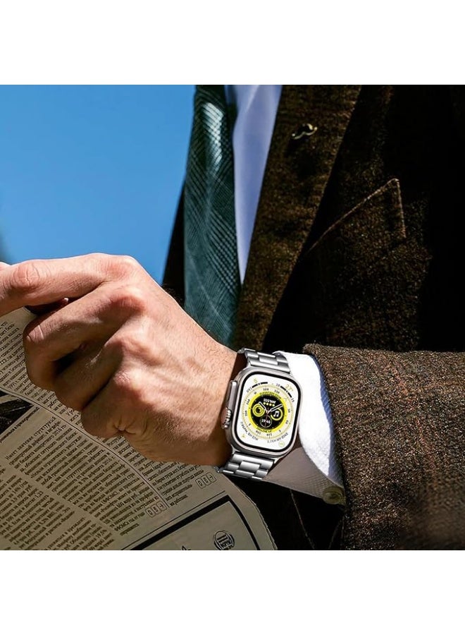 سوار بديل من فولاذ مقاوم للصدأ لساعات آبل ووتش مقاس 38 و40 و41 و42 و44 و45 و46 و49 ملم سيريز 10 و9 و8 و7 و6 و5 و4 و3 و2 و1 وSE وSE 2 الترا 2 والترا من نيتولو - Image 4