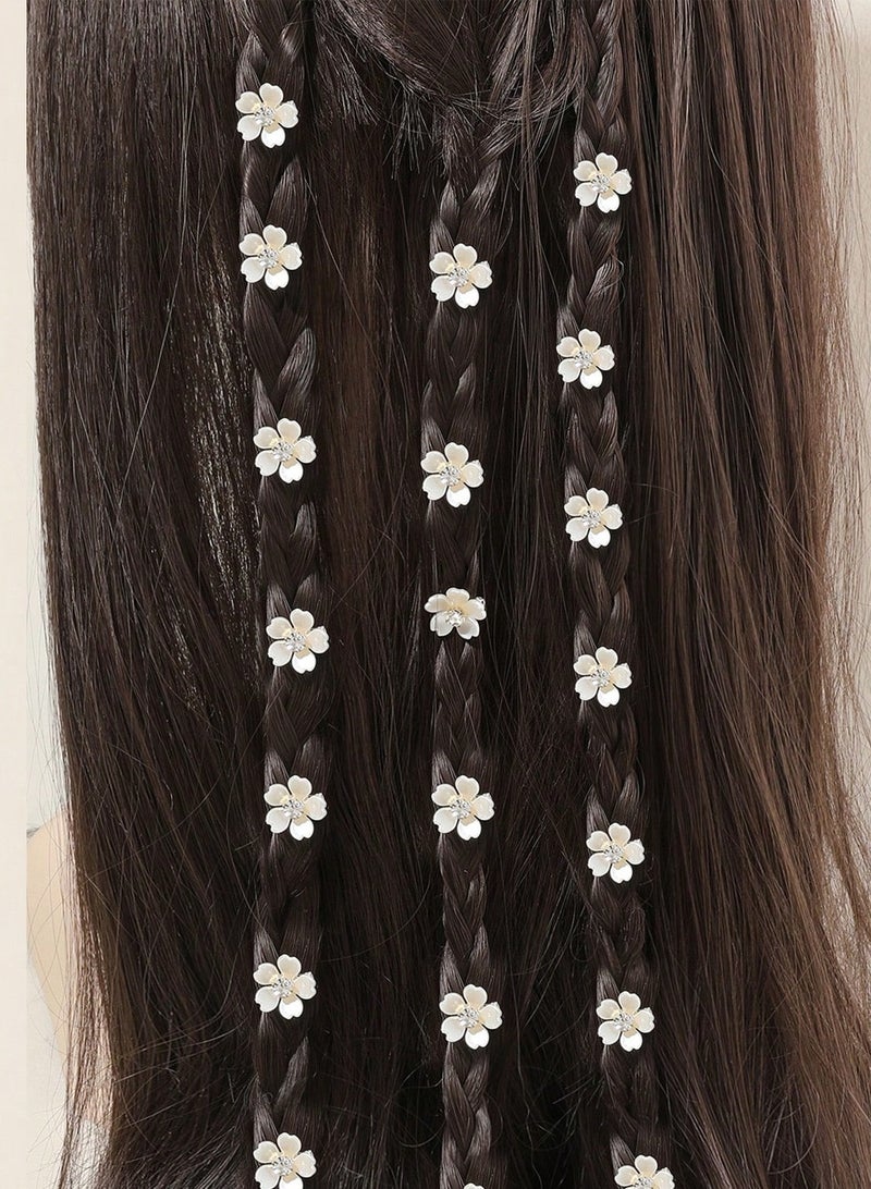 إسكدنيا 20 قطعة من مشابك الشعر الزهرية، مشابك شعر صغيرة على شكل زهرة مع مشابك مخلب معدنية من الكريستال، مشابك شعر لامعة بمشبك جانبي غير قابل للانزلاق، إكسسوارات شعر للنساء والفتيات - Image 5