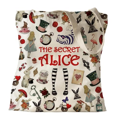 ZHANTUONE Fairy Tale Funny Canvas Large Shopping Capacity Grocery Tote Bag, Reusable with Zipper Inner Pockets, Gifts for Friends Coworker Bestie, Movie Lover Fairy Tale Fans - Image 1