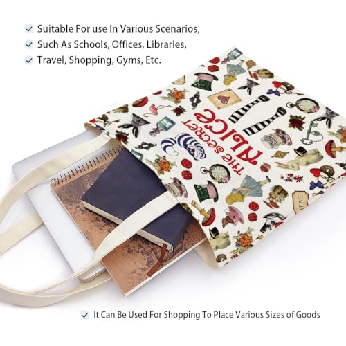 ZHANTUONE Fairy Tale Funny Canvas Large Shopping Capacity Grocery Tote Bag, Reusable with Zipper Inner Pockets, Gifts for Friends Coworker Bestie, Movie Lover Fairy Tale Fans - Image 3
