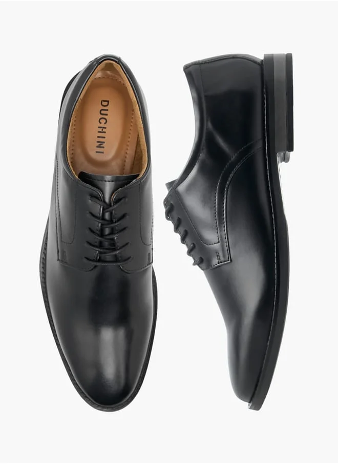 DUCHINI Mens Solid Lace-Up Derby Shoes