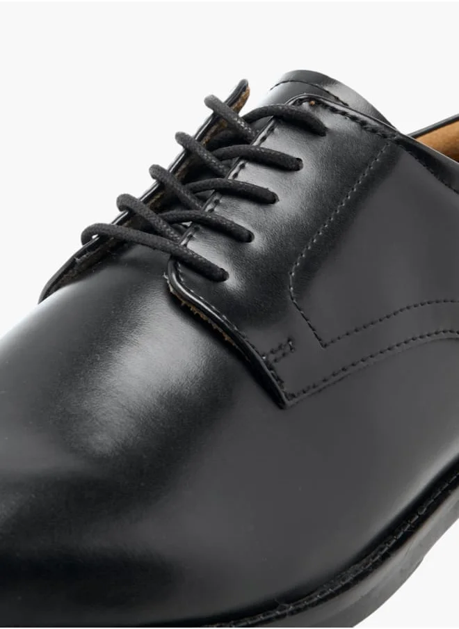 DUCHINI Mens Solid Lace-Up Derby Shoes