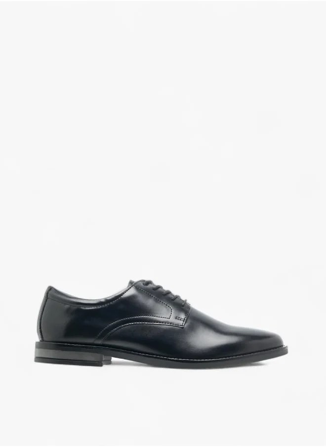DUCHINI Mens Solid Lace-Up Derby Shoes