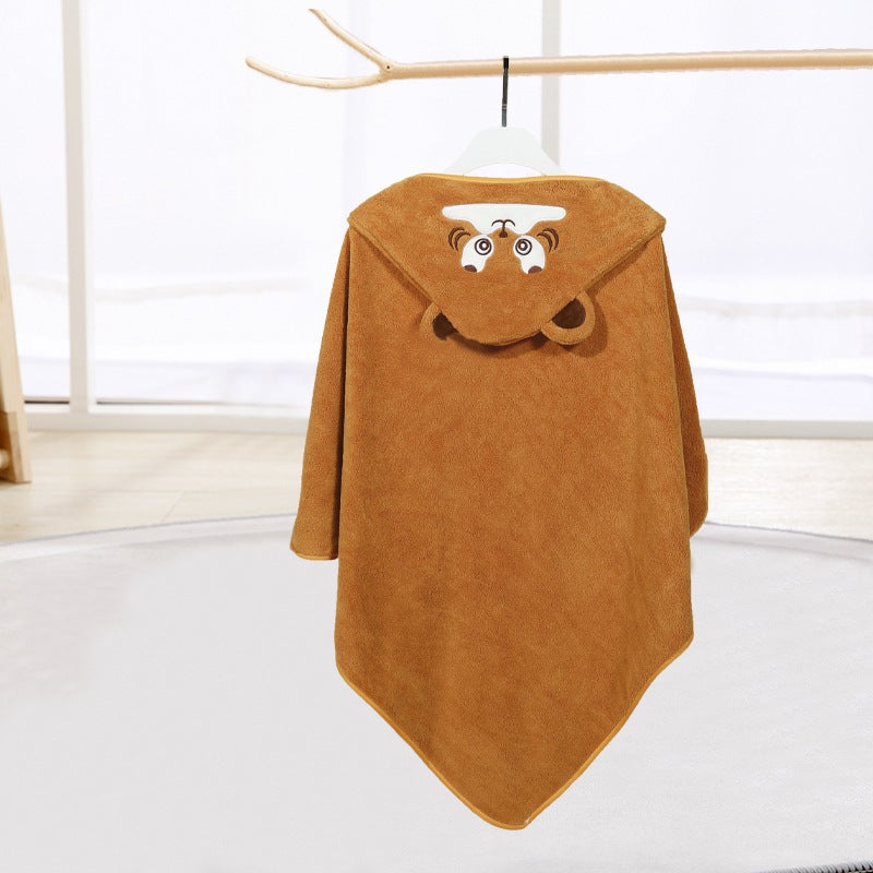 Coral Fleece Children'S Bath Towel Bath Wrapping Towel Newborn Wrapping Towel Bag Thickened Cartoon Absorbent Cloak Holding Quilt - Image 1