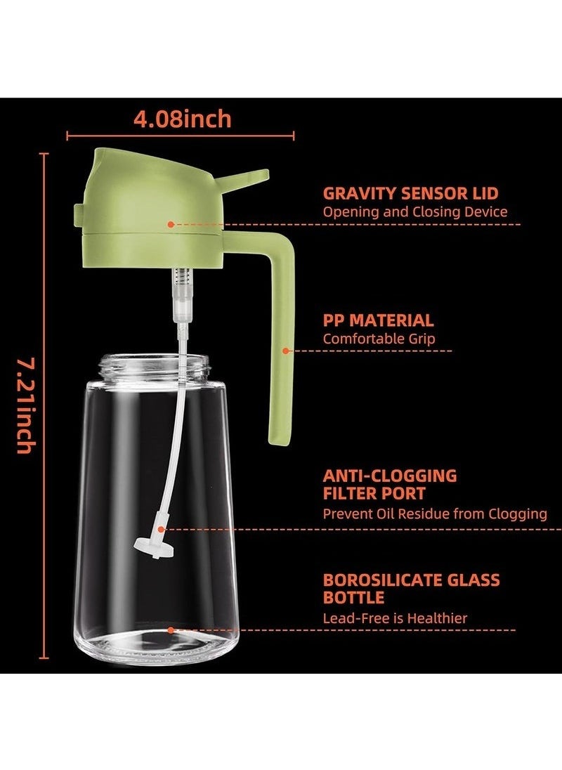 Zashe 2-in-1 Oil Sprayer & Dispenser – 470ml Glass Bottle for Cooking, Air Fryers, Salads & BBQ  - Image 3