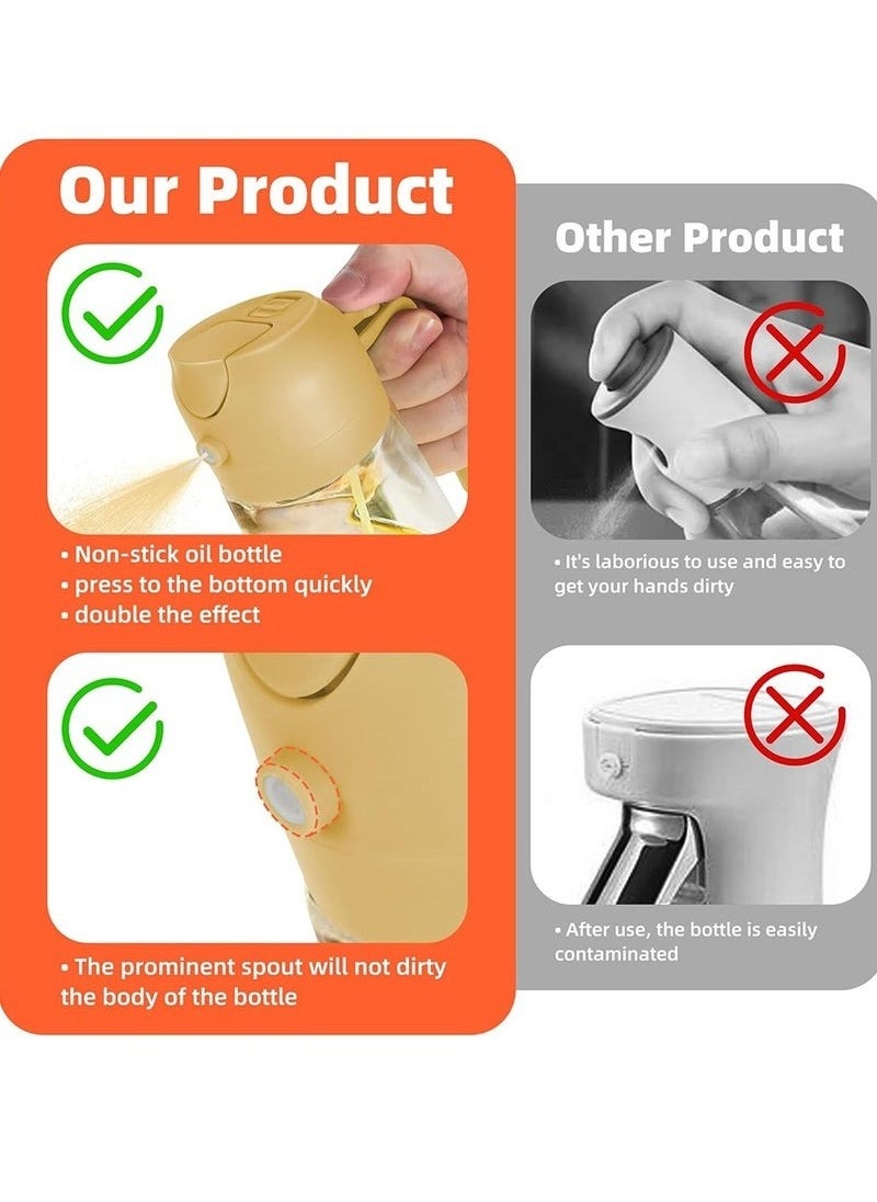 Zashe 2-in-1 Oil Sprayer & Dispenser – 470ml Glass Bottle for Cooking, Air Fryers, Salads & BBQ  - Image 5