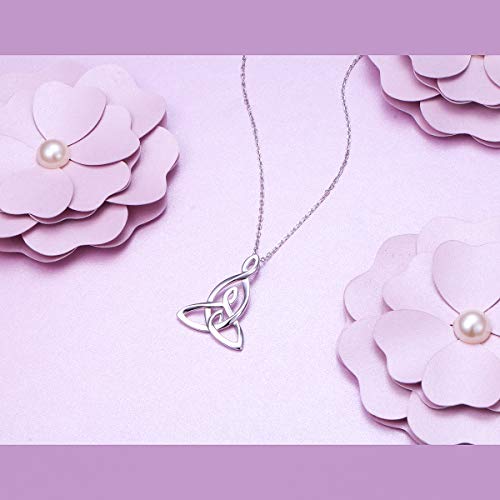 FLYOW 925 Sterling Silver Jewelry Mom Daughter Son Pendant Mother Daughters Celtic Knot Necklace for Women Birthday Gift, 16 Inch + 2 Inch - Image 2