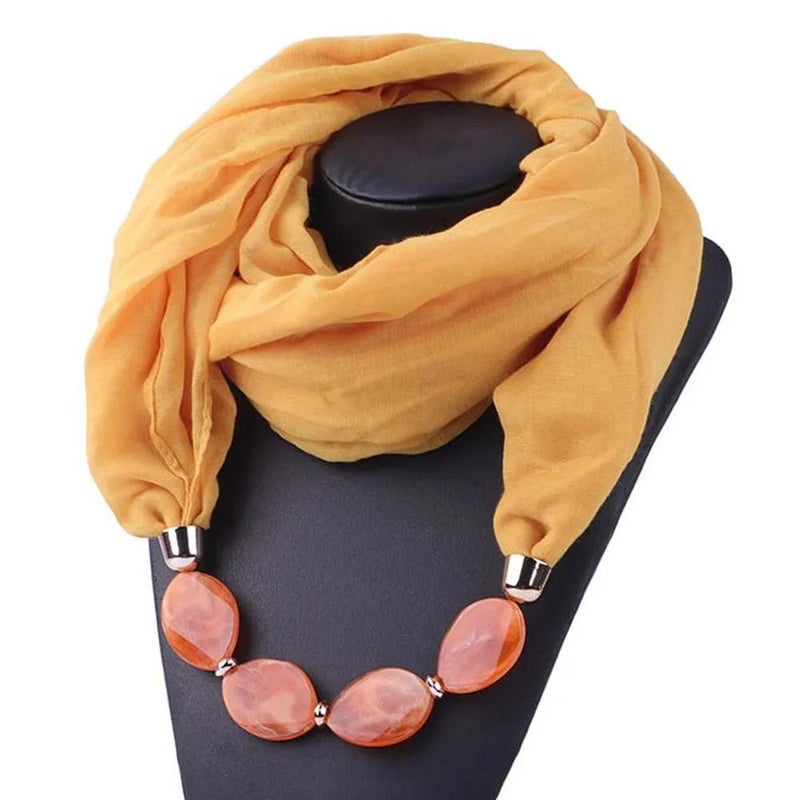 Elegant Summer Scarf with Pendant - Image 2
