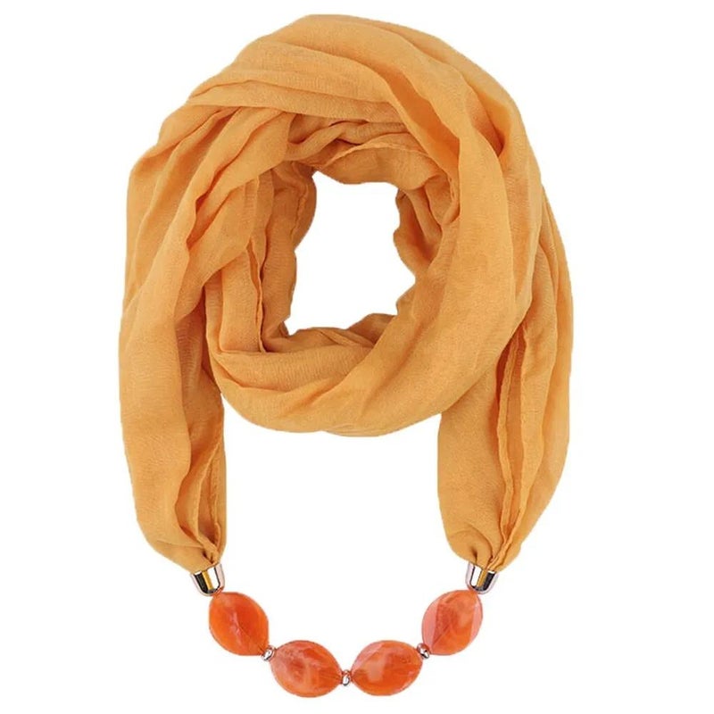 Elegant Summer Scarf with Pendant - Image 1