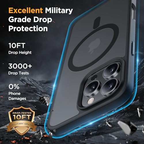 Miracase 2025 Upgraded Magnetic for iPhone 16 Pro Max Case, [Compatible with MagSafe] [Military-Grade Protection], Anti-Fingerprint, Slim Case for 16 Pro Max 6.9 inch with Screen Protector- Black - Image 4