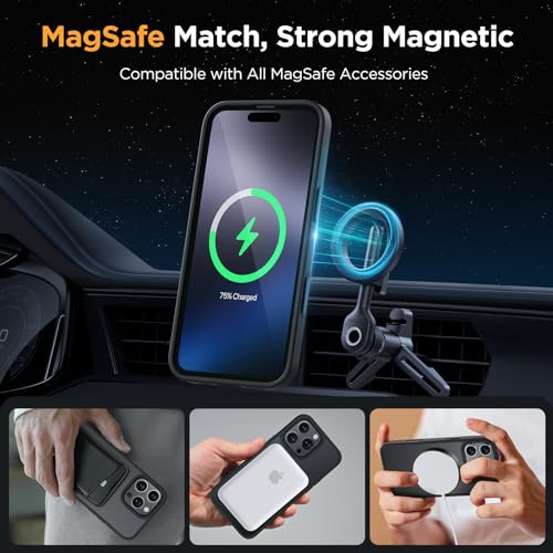 Miracase 2025 Upgraded Magnetic for iPhone 16 Pro Max Case, [Compatible with MagSafe] [Military-Grade Protection], Anti-Fingerprint, Slim Case for 16 Pro Max 6.9 inch with Screen Protector- Black - Image 3