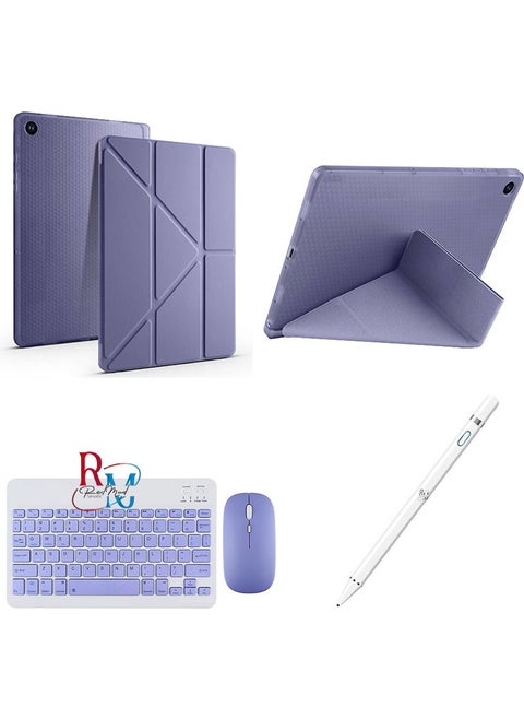 Samsung Galaxy Tab A9 Plus X210 11'' Compatible Stand Case Touch Pen and Keyboard Mouse 3-Piece Set