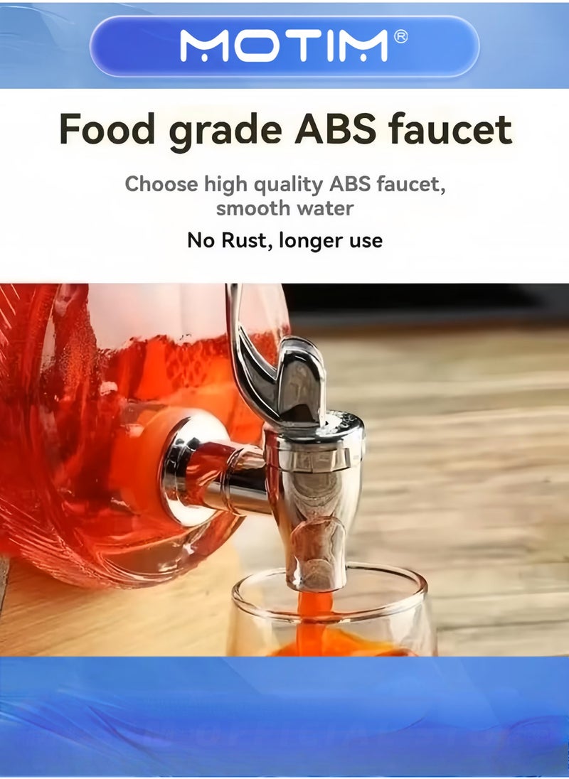 موتيم برميل مشروبات زجاجي سعة 1 لتر مع حامل للعصير والنبيذ والمشروبات الباردة مناسب للحفلات الخارجية والاستخدام اليومي - Image 3