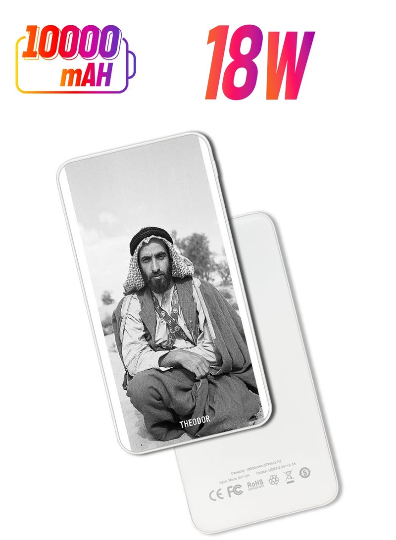 Theodor 10,000 mAh Super Fast Charging Ultra Compact Power Bank with Quick Charge & Power Delivery, Portable Charger For iPhone and Android Sheikh Zayed Sitting - Image 1