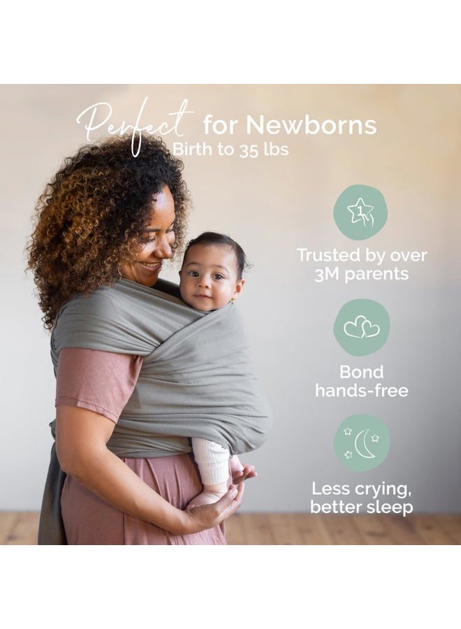 boba Wrap Baby Carrier, Grey - Original Stretchy Infant Sling, Perfect for Newborn Babies and Children up to 35 lbs - Image 2
