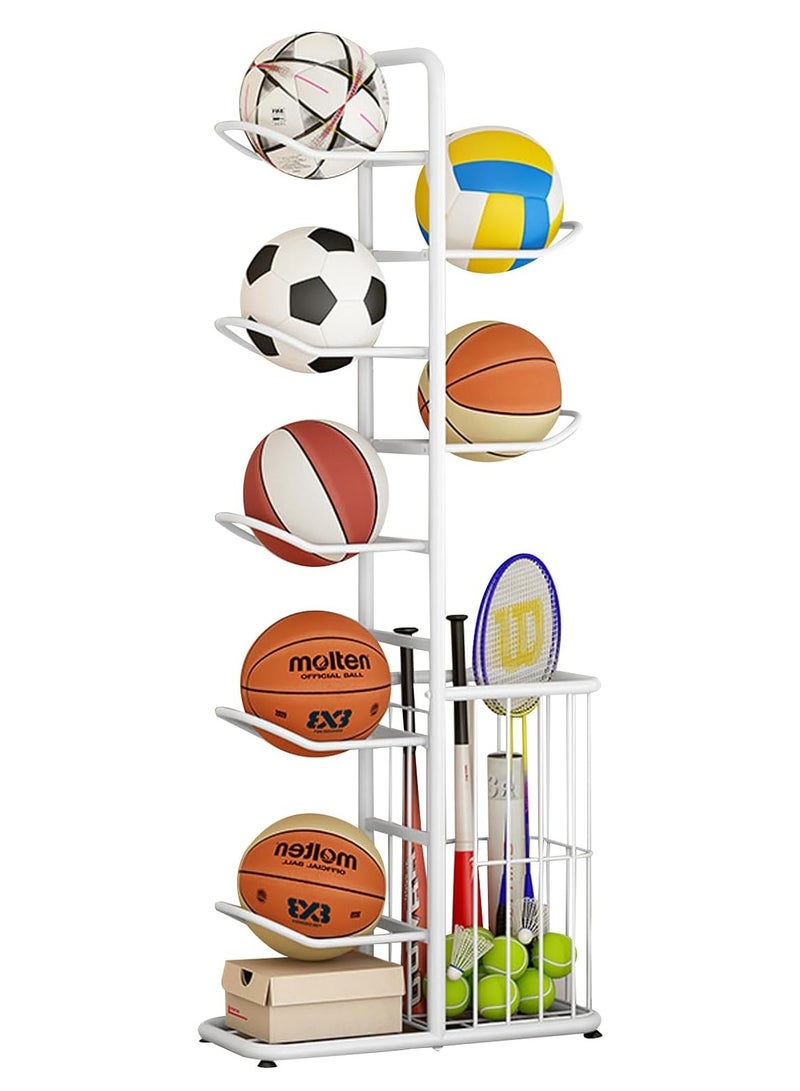 DubaiGallery Ball Storage Holder Freestanding Ball Racks for Rackets Badminton Volleyball - Image 1