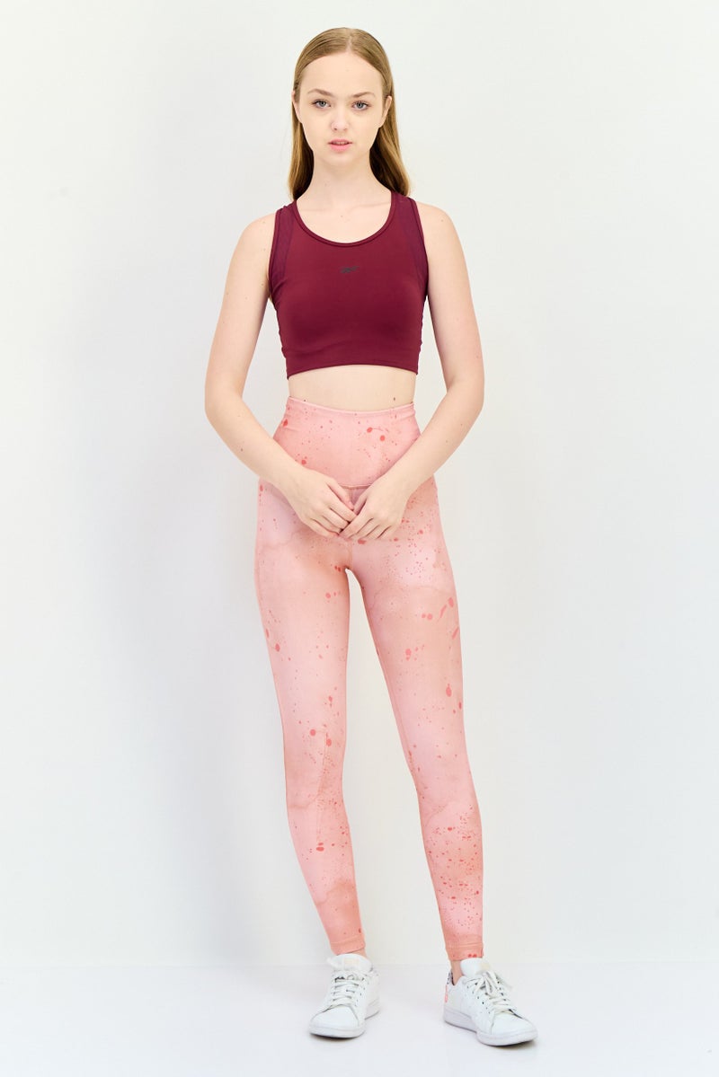 Reebok حمالة صدر رياضية نسائية بدون حشوة، مارون - Image 4