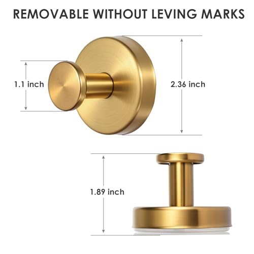 PZTO Suction Cup Hooks:Metal Hanger,for Galss Window Door & Tile Wall,Shower Bathroom Towel Holder Hanging Hook, 2 Pack (Antique Gold) - Image 3