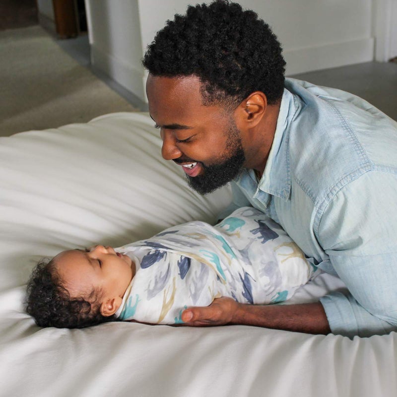 aden + anais Silky Soft Swaddle Blanket, Boutique Muslin Blankets for Girls & Boys, Baby Receiving Swaddles, Ideal Newborn & Infant Swaddling Set, Perfect Shower Gifts, 3 Pack, Expedition - Image 5