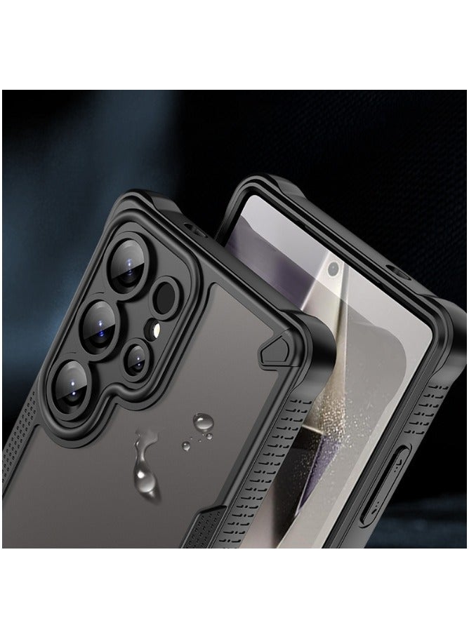 for Samsung Galaxy S23 Ultra Case, TPU + PC Cover Full Portection Shockproof Flexible Frosted Phone Case for Samsung Galaxy S23 Ultra, Black - Image 3