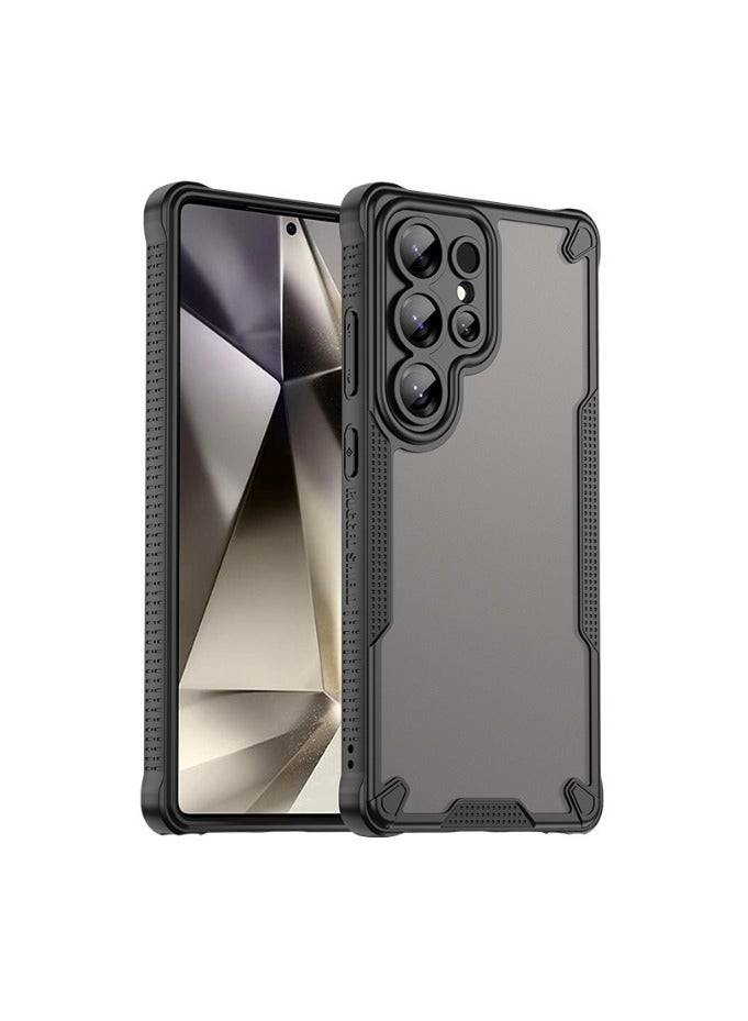 for Samsung Galaxy S23 Ultra Case, TPU + PC Cover Full Portection Shockproof Flexible Frosted Phone Case for Samsung Galaxy S23 Ultra, Black - Image 1