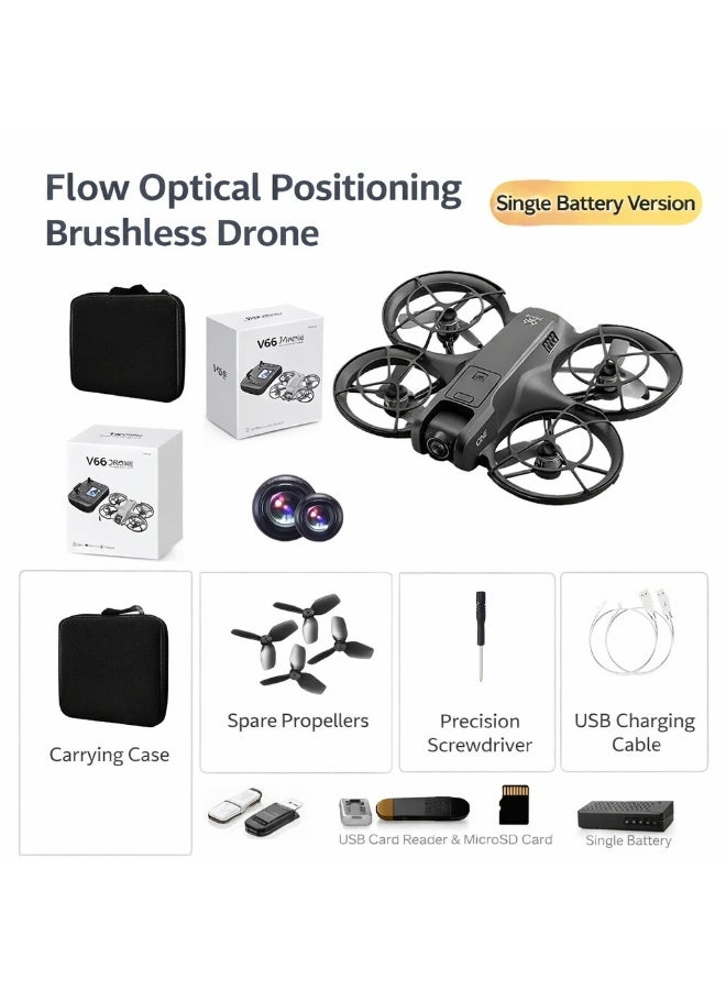 Mini Brushless Drone with Optical Flow Positioning & HD Camera - Image 1