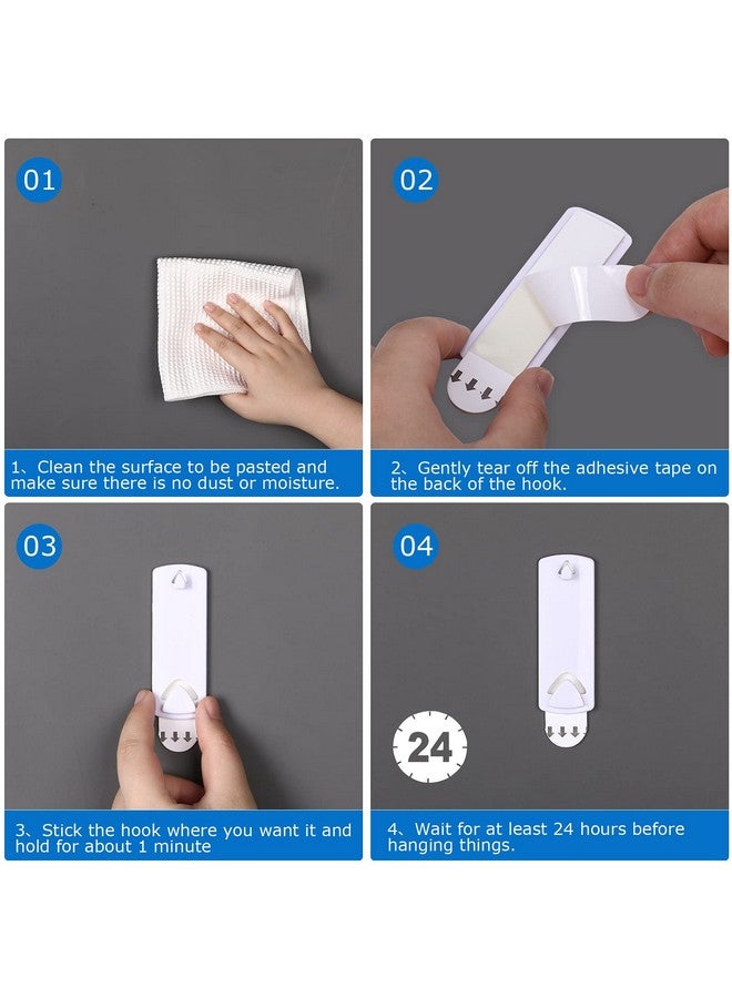 Jetec Picture Hanger Picture Frame Hanger Hanging Hook No Damage Wall Hanger Adhesive Hanger Wire Back Hanger Self Adhesive Hook Picture Frame Hanging Kit Without Damaging Wall (White 16 Pieces) - Image 3
